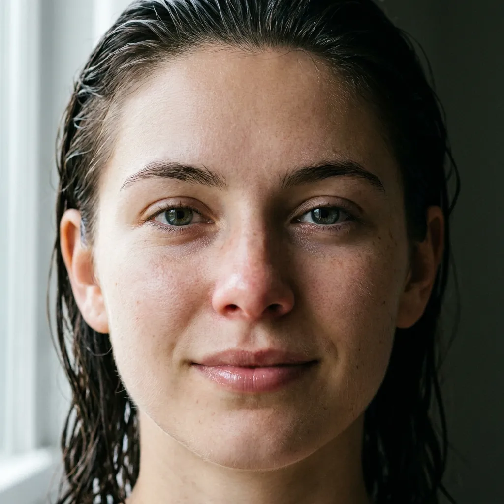 Extreme close-up portrait with natural skin detail