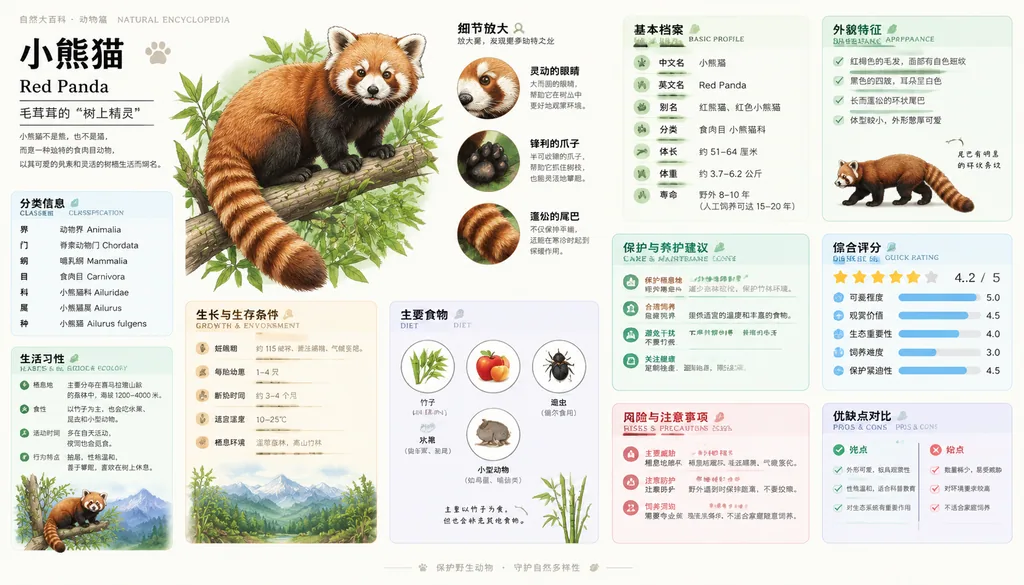 Collectible science page about animals with main artwork, magnified details and summary scores