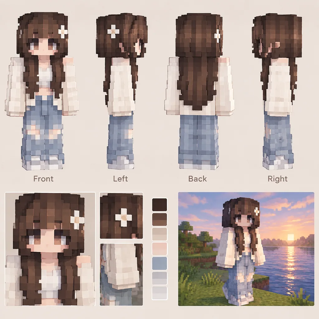 Blocky Minecraft-style player skin inspired by the users own look