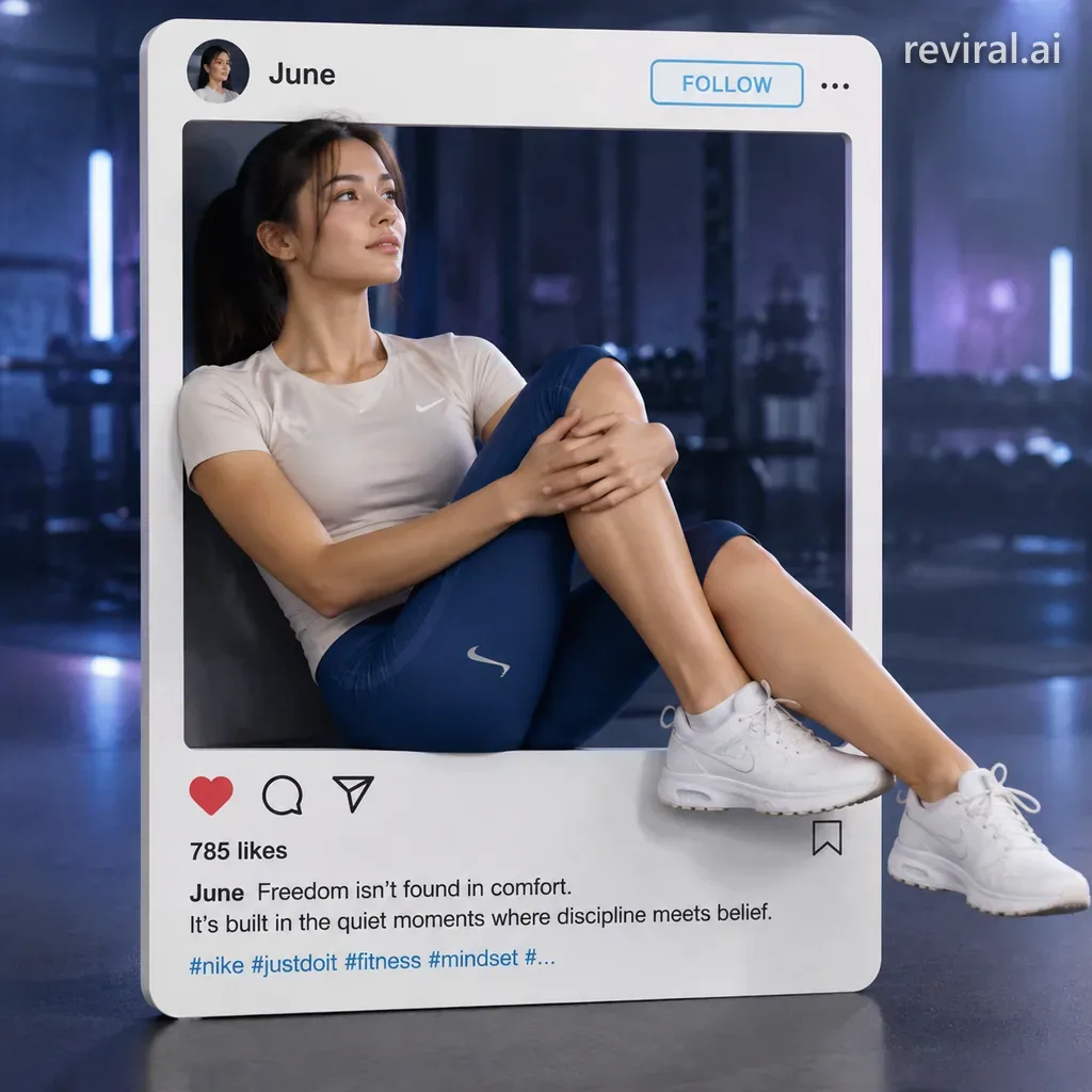 Studio photo of a social media post interface made as a solid white physical 3D card