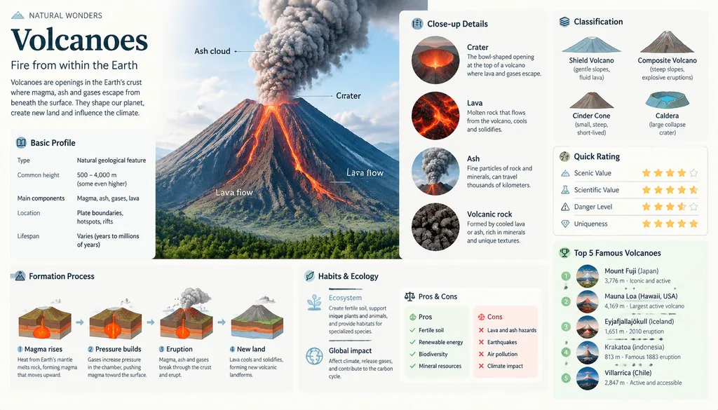 Modular science encyclopedia card with a main visual, detail callouts and info boxes